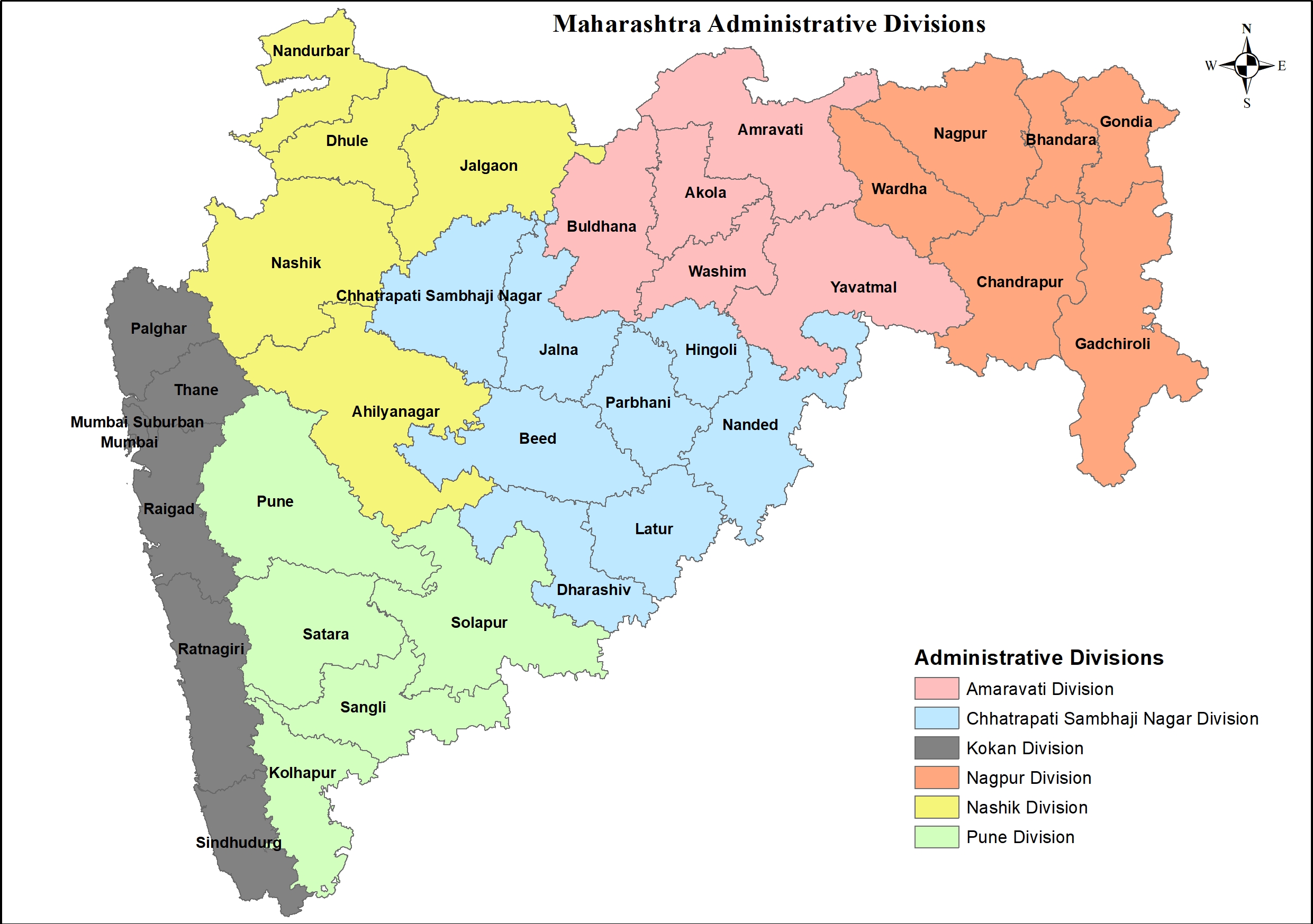 Maharashtra Administrative Divisions - English